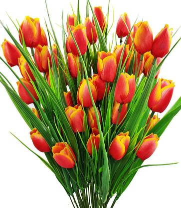 Gofika Tulip Orange Tulips Artificial Flower