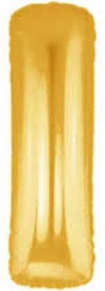 Shopperskart Solid I Letters-Alphabets Shaped Helium-Air-Gas-Foil Golden Letter Balloon