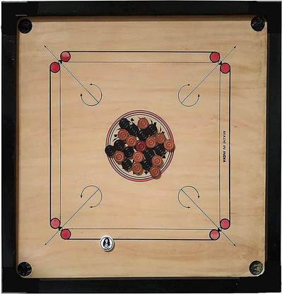 HACKERX Full Size Wooden Carrom Board 32x32 Inches Game Toy 80 cm Carrom Board
