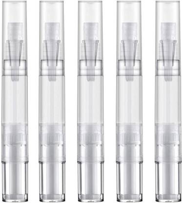 Vinayakart 5 ml Transparent Empty Nail Oil Twist Pen Lip Gloss Brush Applicators 5 pcs