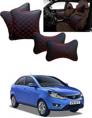 RONISH Black, Red Leatherite Car Pillow Cushion for Tata
