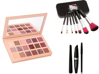 SWIZ HUDA Professional Nude Eyeshadow & Soft Makeup Brushes + Eyeliner Maskara Eyebrow pencil