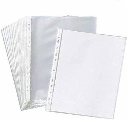 Speny Polypropylene Waterproof Sheet Protector Files with 11 Punched Ring Holes, A4 Size