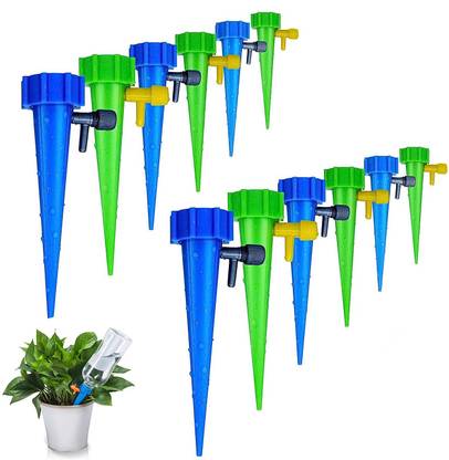 ELEPHANTBOAT 12 Pcs Self-Watering Spikes Automatic Plant Water Dropper for Gardens Drip Irrigation Kit