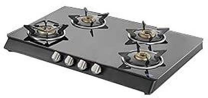 Kaff byKAFF KC 69 4B AI (SBBJ)( black) with auto ignition| 4 Burner Cooktop Glass Automatic Gas Stove