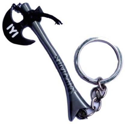 FIABLE COLLECTION Axe Style Silver Keychains for Men Women - Ertugrul axe keyring-Storm Breaker Axe Keychain With Black Rope Key Chain Key Chain