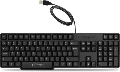 ZEBRONICS Zeb-K20 Wired USB Desktop Keyboard  (Black)