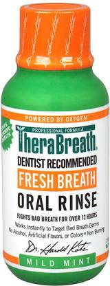 TheraBreath , Fresh Breath Oral Rinse, Mild Mint Flavor , 3 Fl Oz (88.7 Ml) - Mild Mint