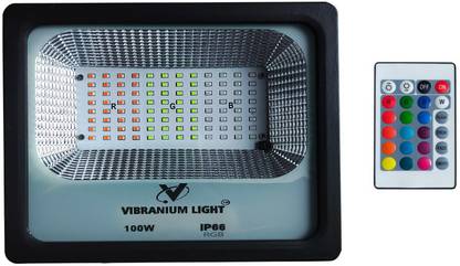 VIBRANIUM LIGHT 100 Watt Waterproof Ultra Bright RGB (Red, Green, Blue) LED Flood Light With Remote Control For Outdoor Purposes (Pack Of-1) Flood Light Outdoor Lamp