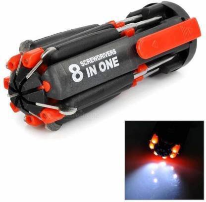 Mayuk Star 8 in 1 multi portable screwdriver tools set with strong flashlight torch Combination Screwdriver Combination Screwdriver