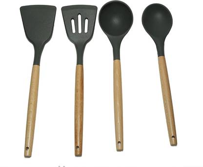 Blessing Home Cookware Tools Cooking Set Baking Cake Oil Brush Mixing Items Non Stick & Heat Resistant Stainless Wooden Handle Kitchen Utensils 5 Pieces Kitchen Tool Set