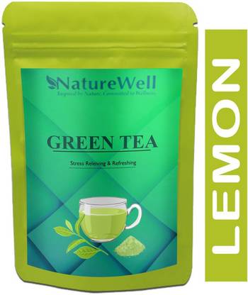 Naturewell Green Tea for Weight Loss | 100% Natural Green Loose Leaf Tea | Lemon Flavor Green Tea Pouch Premium (T828) Lemon Green Tea Pouch
