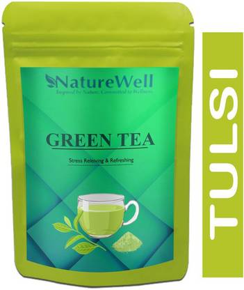 Naturewell Green Tea for Weight Loss | 100% Natural Green Loose Leaf Tea | Tulsi Flavor Green Tea Pouch Ultra (T1286) Green Tea Pouch