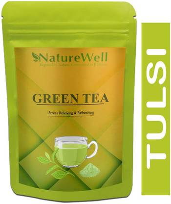 Naturewell Green Tea for Weight Loss | 100% Natural Green Loose Leaf Tea | Tulsi Flavor Green Tea Pouch Advanced (T1305) Green Tea Pouch