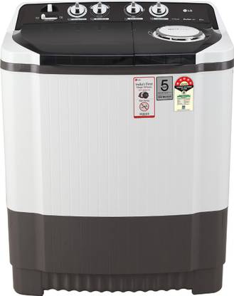LG 8.5 kg White Roller Jet Pulsator, Soak and Dual Magic Filter and Magic Wheels Semi Automatic Top Load Washing Machine Grey, White