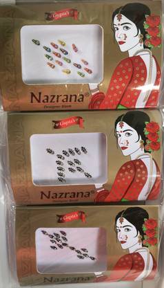 Nazrana VERTICAL BINDI FOREHEAD Yellow, Orange, Multicolor, Green Bindis