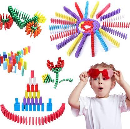 Fronted Wooden Creative Domino Block Educational Buliding Game 150 pcs Imported 12 Color