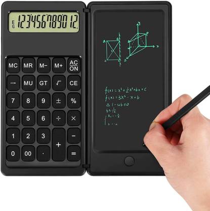 बेस्टर Mini Calculator E-writer C5 Electronic Calculator, 12-Digit Desk Calculators with Writing Tablet/Drawing Pad/E-Writer Pad/Writing Pad ,Mute Portable and Foldable Desktop Calculator ,Multi-Function Basic Calculator for Office Meeting and Study बेसिक कैलकुलेटर