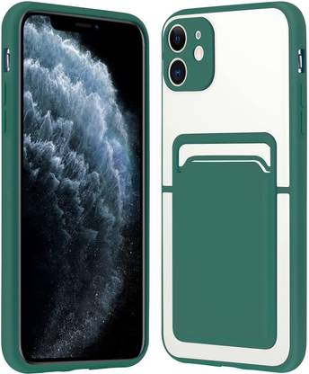 Apurb store Back Cover for iPhone 11 6.1 Inch Wallet Case Card Holder,Slim Fit Clear Matte Back Shockproof Protective Cover