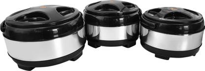 GLAMPANDA Stainless Steel Insulated Casserole / Hotpot chapati box / hot case (Set of 3) Pack of 3 Thermoware Casserole Set