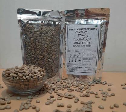 Royal Manufacturing Raw Coffee Beans (Arabica ) 1/4 kgs * 2 Pouches Whole Beans Coffee Beans