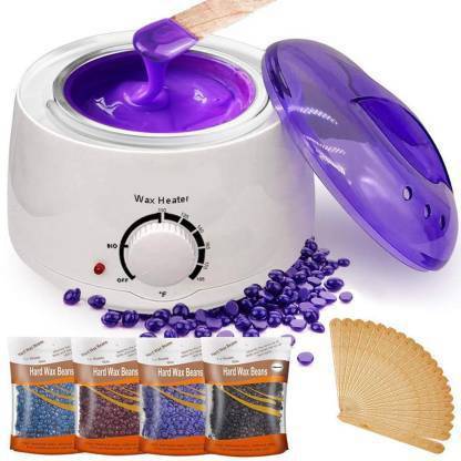 Drosselz Wax Heater, Hot Combo Waxing For Automatic Machine Women, hair removal Kit 10 wooden sticks with Beans (100g)
