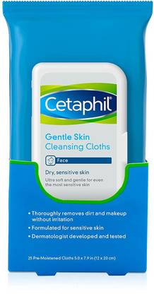Cetaphil Gentle Skin Cleansing Cloths for Dry, Sensitive Skin, Face Cleansing Wipes, 10 Count (Pack of 12)