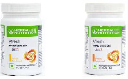 HERBALIFE Afresh Energy Drink Mix Combo LEMON + PEACH Nutrition Drink
