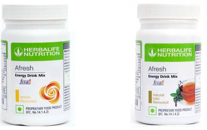 HERBALIFE Afresh Energy Drink Mix Combo LEMON + TULSI Nutrition Drink