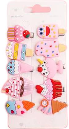 Shreeda Ice cream hair clips (pack of 10) Hair Clip
