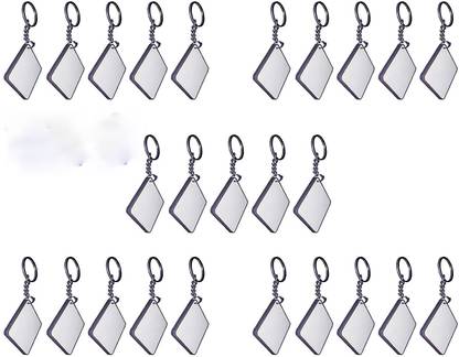 Yorkker Sublimation Blank Keychain Pack of 25 pcs Square |Single Side MDF Printable with Sublimation Ink Only Key Chain