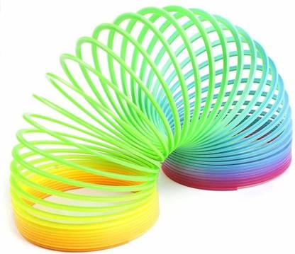 PMW Magic Spring Rainbow Bouncy Expandable Slinky Toy Multicolor (Pack of 2)