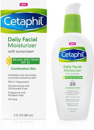 Cetaphil Face Moisturizer, Daily Oil Free Facial Moisturizer with SPF 35, For Dry or Oily Combination Sensitive Skin, Fragrance Free Face Lotion