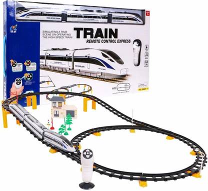 IndusBay Remote control RC Simulation Model High-Speed Bullet Train with Big Size Track backward Forward Radio control express Train, 44 PCS Train Track Set