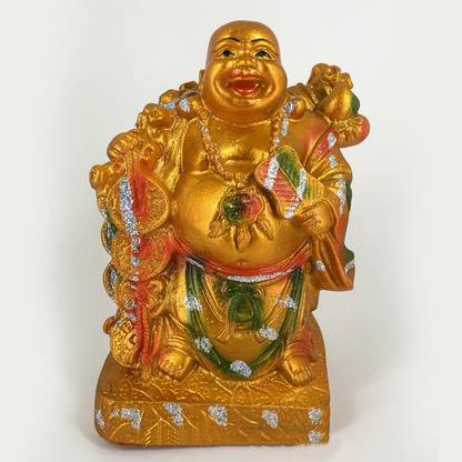 Elegant Lifestyle Laughing Buddha Status, Feng Shui Buddha Gift Item for Office. Birthday, House Warming, Vastu Decorative Showpiece  -  10 cm