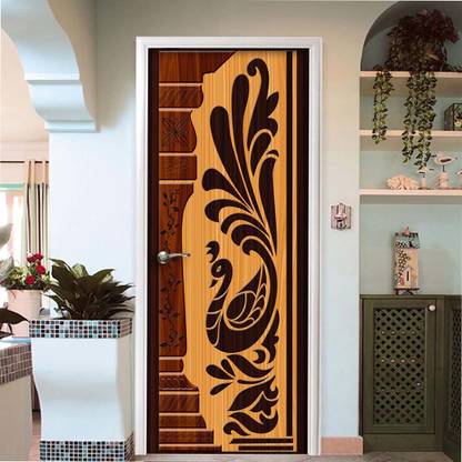 Creative Print Solution 76.2 cm Peacock design door sticker for door Self Adhesive Sticker