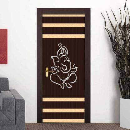 Creative Print Solution 76.2 cm Shree Ganesh door sticker for door Self Adhesive Sticker