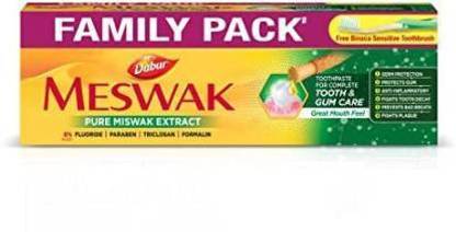 Dabur family pack pure extract (toothpaste) 200g+100g+ binaca brush Toothpaste