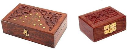 MODERNCOLLECTION Handmade Sheesham Wooden Jewelry Box & Small Box for Women Hand Carved with Intricate Carvings Items - (Brown) JEWELLERY Vanity Box