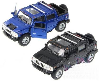 IndusBay Pack of 2 Metal Diecast 2005 JEEP Humer H2 SUV Die-Cast Jeep Car with Openable Doors & Pull Back Action Jeep Car Toy 5 Inches
