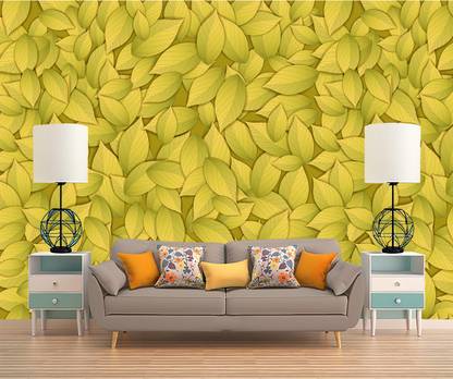 ALL DECORATIVE DESIGN Vinyl Decorative Yellow Wallpaper