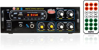 बिदास BD-104 4-Channel High Power Stereo Amplifier with LED Display/Bluetooth/MIC Input/USB/SD Card Slot/FM Radio/AUX Input/Remote Control & Built-in Equalizer with Bass, Treble & Balance Control Power Amplifier 100 W AV पावर एम्पलीफायर