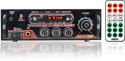Bidas BS-9500 4-Channel High Power Stereo Amplifier with LED Display/Bluetooth/MIC Input/USB/SD Card Slot/FM Radio/AUX Input/Remote Control & Built-in Equalizer with Bass, Treble & Balance Control Power Amplifier 100 W AV Power Amplifier