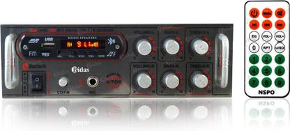 Bidas BS-K-706 4-Channel High Power Stereo Amplifier with LED Display/Bluetooth/MIC Input/USB/SD Card Slot/FM Radio/AUX Input/Remote Control & Built-in Equalizer with Bass, Treble & Balance Control Power Amplifier 100 W AV Power Amplifier