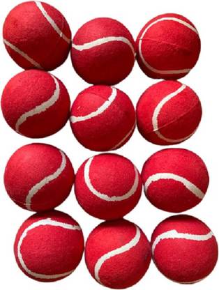 HACKERX (PACK OF 12) Light Weight Green Cricket Tennis Ball