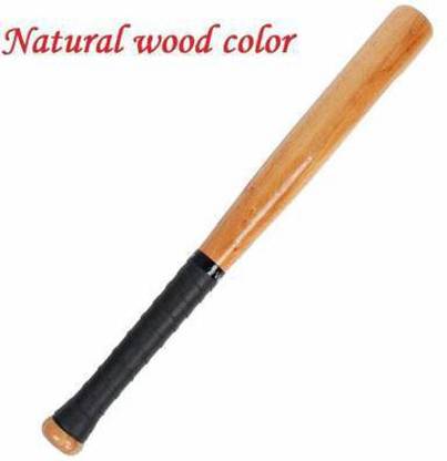HACKERX Heavy Duty Natural Wood Baseball Solid Bat (900g) Willow Baseball Bat For 11 - 13 Yrs