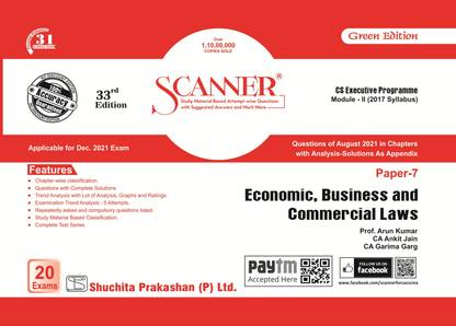 Scanner CS Executive Programme Module-II Paper-7 Economic, Business and Commercial Laws