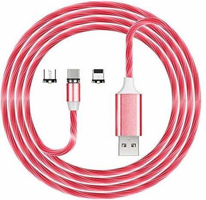 IMMUTABLE Magnetic Charging Cable 1 m 48 |360 Degree Rotation 3 in 1 Fast Charging Data Cable 1 m Magnetic Charging Cable||Fast Charging Data Cable