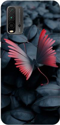 Zaplab Back Cover for Xiaomi Redmi 9 Power,M2010j19si, Black Butterfly Printed Back Cover