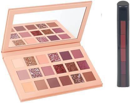 roosh huda Nude Eye Shadow Palette & Hilary Rhoda 5 in 1 Lipstick